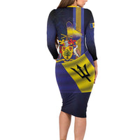 Barbados Independence Day Family Matching Long Sleeve Bodycon Dress and Hawaiian Shirt Coat of Arms with Freedom Emblems - Wonder Print Shop
