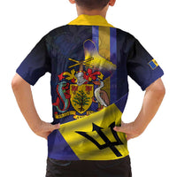 Barbados Independence Day Family Matching Tank Maxi Dress and Hawaiian Shirt Coat of Arms with Freedom Emblems - Wonder Print Shop