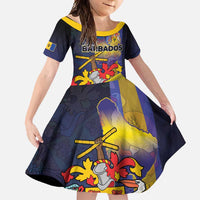 Barbados Independence Day Family Matching Tank Maxi Dress and Hawaiian Shirt Coat of Arms with Freedom Emblems - Wonder Print Shop