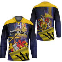 Barbados Independence Day Hockey Jersey Coat of Arms with Freedom Emblems - Wonder Print Shop