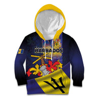 Barbados Independence Day Kid Hoodie Coat of Arms with Freedom Emblems - Wonder Print Shop