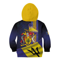 Barbados Independence Day Kid Hoodie Coat of Arms with Freedom Emblems - Wonder Print Shop