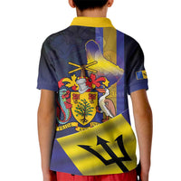 Barbados Independence Day Kid Polo Shirt Coat of Arms with Freedom Emblems - Wonder Print Shop