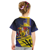 Barbados Independence Day Kid T Shirt Coat of Arms with Freedom Emblems - Wonder Print Shop
