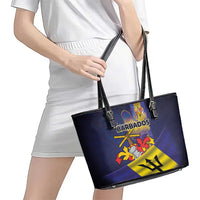 Barbados Independence Day Leather Tote Bag Coat of Arms with Freedom Emblems - Wonder Print Shop