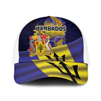 Barbados Independence Day Mesh Trucker Cap Coat of Arms with Freedom Emblems - Wonder Print Shop