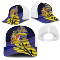 Barbados Independence Day Mesh Trucker Cap Coat of Arms with Freedom Emblems - Wonder Print Shop