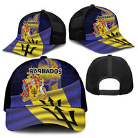 Barbados Independence Day Mesh Trucker Cap Coat of Arms with Freedom Emblems - Wonder Print Shop