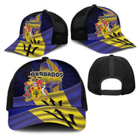 Barbados Independence Day Mesh Trucker Cap Coat of Arms with Freedom Emblems - Wonder Print Shop