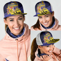 Barbados Independence Day Mesh Trucker Cap Coat of Arms with Freedom Emblems - Wonder Print Shop