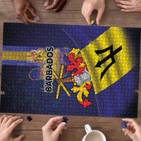 Barbados Independence Day Puzzle Coat of Arms with Freedom Emblems - Wonder Print Shop