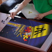 Barbados Independence Day Puzzle Coat of Arms with Freedom Emblems - Wonder Print Shop
