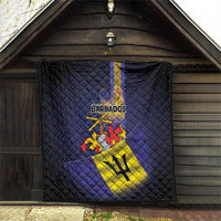 Barbados Independence Day Quilt Coat of Arms with Freedom Emblems - Wonder Print Shop