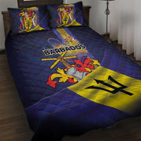 Barbados Independence Day Quilt Bed Set Coat of Arms with Freedom Emblems - Wonder Print Shop