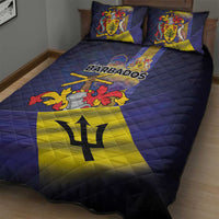 Barbados Independence Day Quilt Bed Set Coat of Arms with Freedom Emblems - Wonder Print Shop