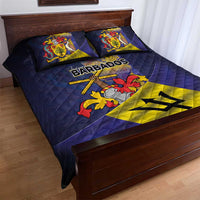 Barbados Independence Day Quilt Bed Set Coat of Arms with Freedom Emblems - Wonder Print Shop