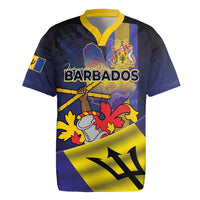 Barbados Independence Day Rugby Jersey Coat of Arms with Freedom Emblems - Wonder Print Shop