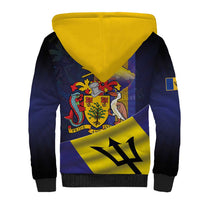 Barbados Independence Day Sherpa Hoodie Coat of Arms with Freedom Emblems - Wonder Print Shop