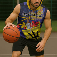 Barbados Independence Day Sleeveless Zip Hoodie Coat of Arms with Freedom Emblems - Wonder Print Shop