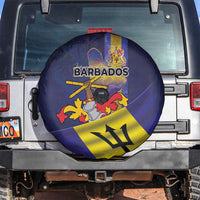 Barbados Independence Day Spare Tire Cover Coat of Arms with Freedom Emblems - Wonder Print Shop