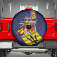 Barbados Independence Day Spare Tire Cover Coat of Arms with Freedom Emblems - Wonder Print Shop