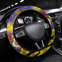 Barbados Independence Day Steering Wheel Cover Coat of Arms with Freedom Emblems - Wonder Print Shop