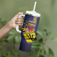 Barbados Independence Day Tumbler With Handle Coat of Arms with Freedom Emblems - Wonder Print Shop