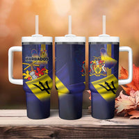 Barbados Independence Day Tumbler With Handle Coat of Arms with Freedom Emblems - Wonder Print Shop