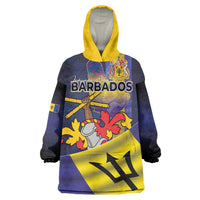 Barbados Independence Day Wearable Blanket Hoodie Coat of Arms with Freedom Emblems - Wonder Print Shop
