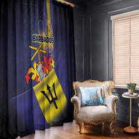 Barbados Independence Day Window Curtain Coat of Arms with Freedom Emblems - Wonder Print Shop