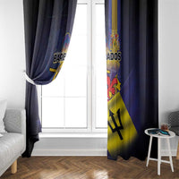 Barbados Independence Day Window Curtain Coat of Arms with Freedom Emblems - Wonder Print Shop
