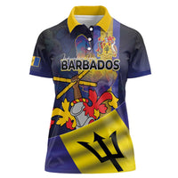 Barbados Independence Day Women Polo Shirt Coat of Arms with Freedom Emblems - Wonder Print Shop