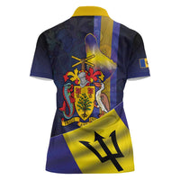 Barbados Independence Day Women Polo Shirt Coat of Arms with Freedom Emblems - Wonder Print Shop