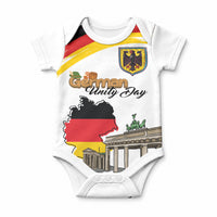 German Unity Day Baby Onesie Deutschland-Brandenburg Gate with Map