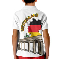 German Unity Day Kid Polo Shirt Deutschland-Brandenburg Gate with Map