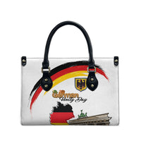 German Unity Day Leather Bag Deutschland-Brandenburg Gate with Map