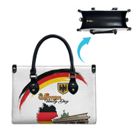 German Unity Day Leather Bag Deutschland-Brandenburg Gate with Map