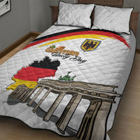 German Unity Day Quilt Bed Set Deutschland-Brandenburg Gate with Map