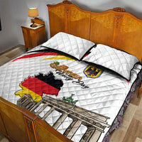 German Unity Day Quilt Bed Set Deutschland-Brandenburg Gate with Map