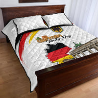 German Unity Day Quilt Bed Set Deutschland-Brandenburg Gate with Map