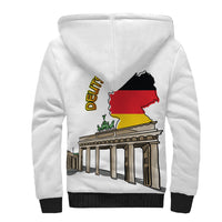 German Unity Day Sherpa Hoodie Deutschland-Brandenburg Gate with Map