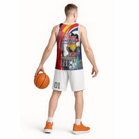 German American Heritage Month Basketball Jersey USA Bald Eagle with Brandenburg Gate