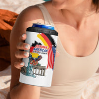 German American Heritage Month 4 in 1 Can Cooler Tumbler USA Bald Eagle with Brandenburg Gate