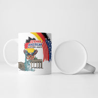 German American Heritage Month Ceramic Mug USA Bald Eagle with Brandenburg Gate
