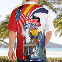 German American Heritage Month Hawaiian Shirt USA Bald Eagle with Brandenburg Gate