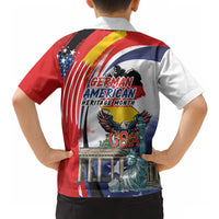 German American Heritage Month Hawaiian Shirt USA Bald Eagle with Brandenburg Gate