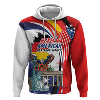 German American Heritage Month Hoodie USA Bald Eagle with Brandenburg Gate