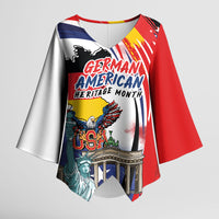 German American Heritage Month Kimono Sleeve Blouse USA Bald Eagle with Brandenburg Gate
