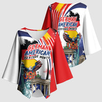 German American Heritage Month Kimono Sleeve Blouse USA Bald Eagle with Brandenburg Gate