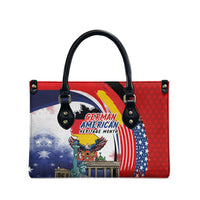 German American Heritage Month Leather Bag USA Bald Eagle with Brandenburg Gate